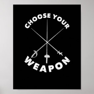 Fencing saber epee foil epee fencer select poster