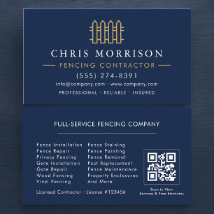 Fencing Service QR Code Business Card