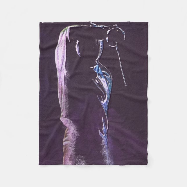 Fencing Silhouette Fleece Blanket (Front)
