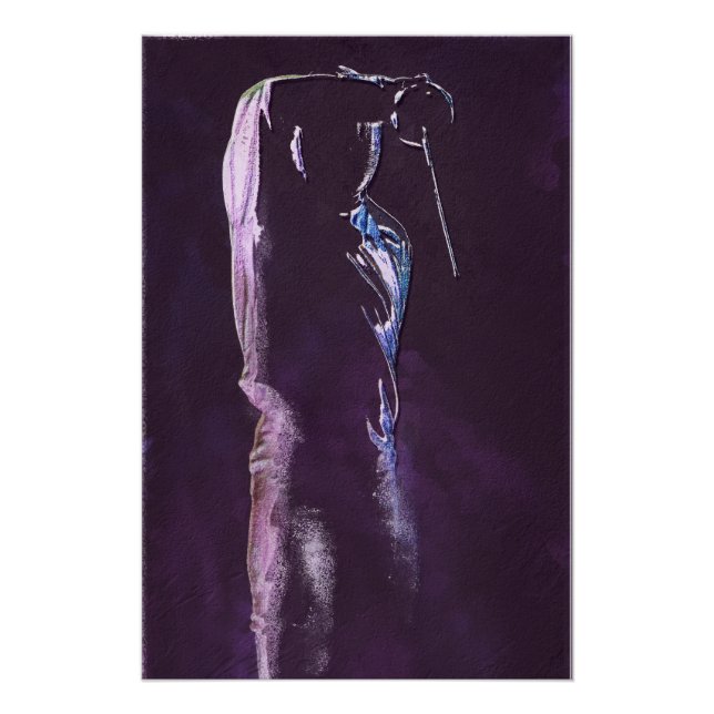 Fencing Silhouette Glossy Poster (Front)