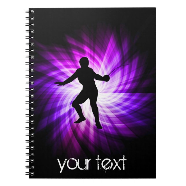 Fencing Silhouette; purple Notebook (Front)