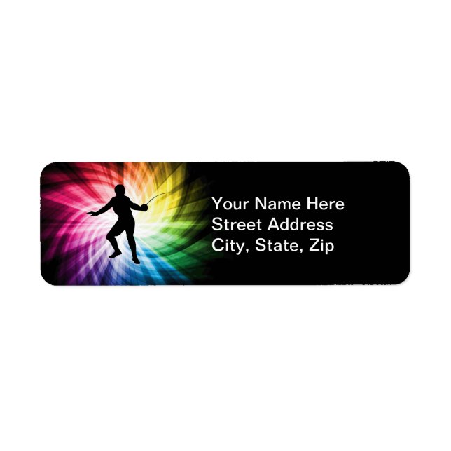 Fencing Silhouette; Spectrum Return Address Label (Front)