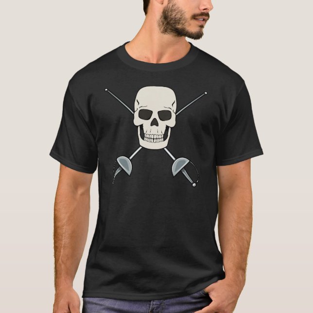 FENCING SKULL T-shirt Design for Men (Front)