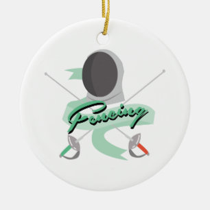 Fencing Sport Ceramic Ornament