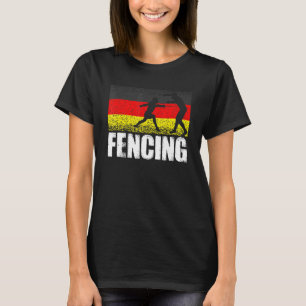 Fencing Sport Germany Flag German Fencer Athletes T-Shirt