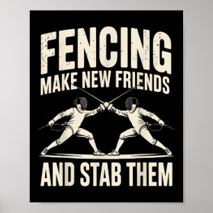 Fencing Sport Novelty For Men Women Fencer Fencing Poster