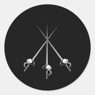 Fencing Sports Epee Sword Fencer Fighting Fencing Classic Round Sticker