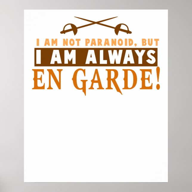 Fencing Sportsman Foil, Sabre, Epee Competition Gi Poster (Front)