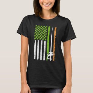 Fencing St Patricks Day American Flag Green Shamro T-Shirt