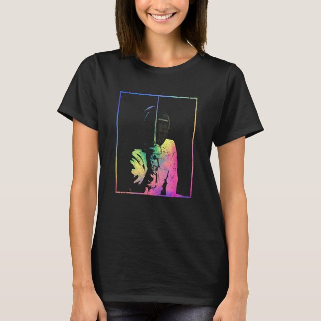 Fencing Stance Funny Sabre Epee Foil Fencer Passio T-Shirt (Front)