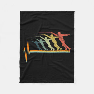 Fencing Vintage Heartbeat Gift Love Gift Fleece Blanket