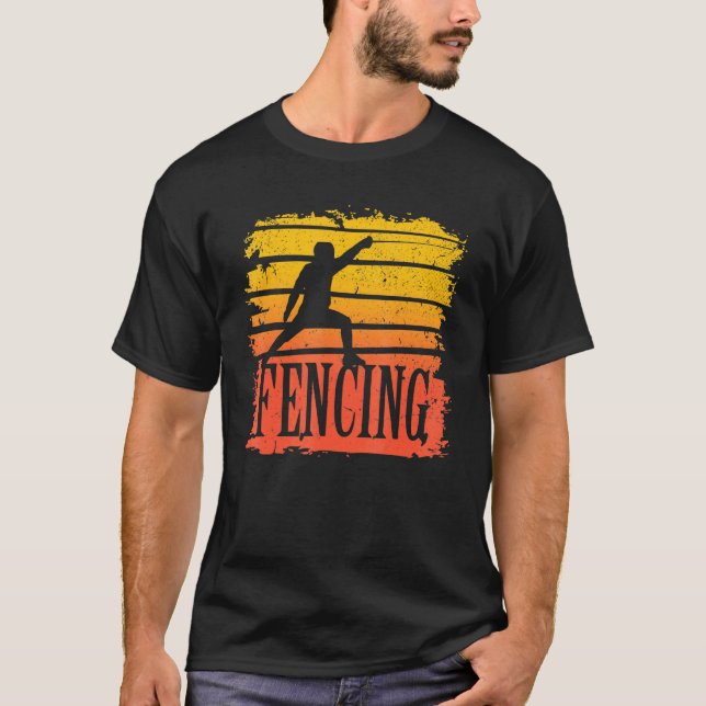 Fencing   Vintage Retro Fencer T-Shirt (Front)