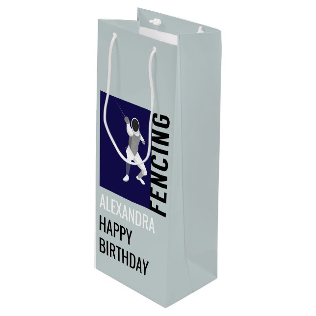 Fencing Wine Gift Bag (Front Angled)