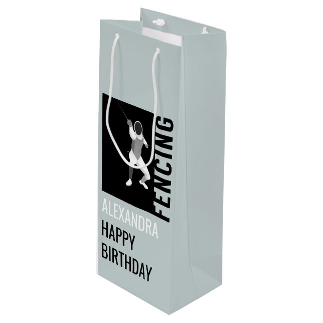 Fencing Wine Gift Bag (Front Angled)