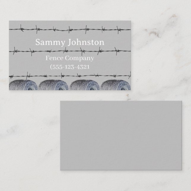  Fencing With Barb Wire on it   Business Card (Front/Back)
