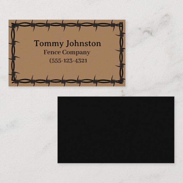  Fencing With Barb Wire on it   Business Card (Front/Back)
