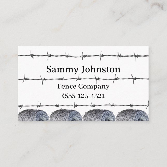  Fencing With Barb Wire on it   Business Card (Front)