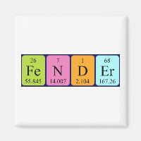 Fender periodic table name magnet
