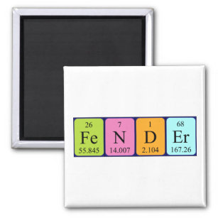 Fender periodic table name magnet