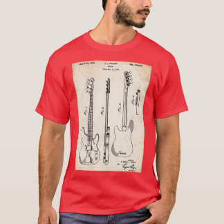 Fender Precision Bass Guitar US Patent Art T-Shirt