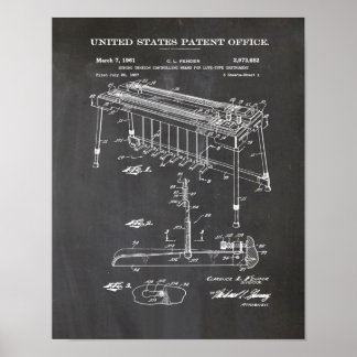 Fender Steel Guitar Patent- Cute Guitar Lover Gift Poster
