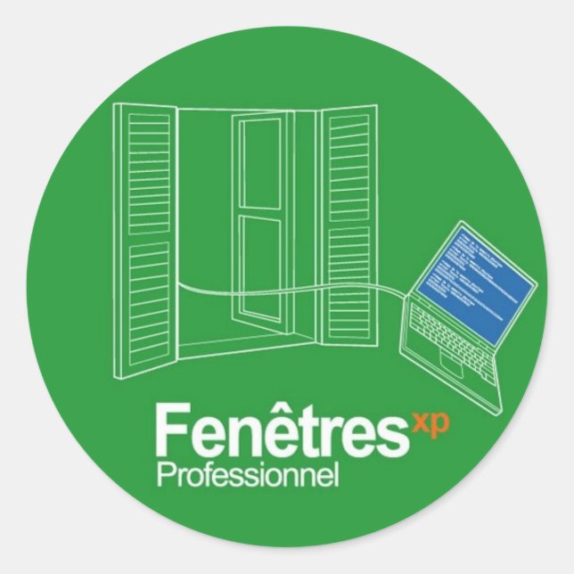 Fenetres Classic Round Sticker (Front)