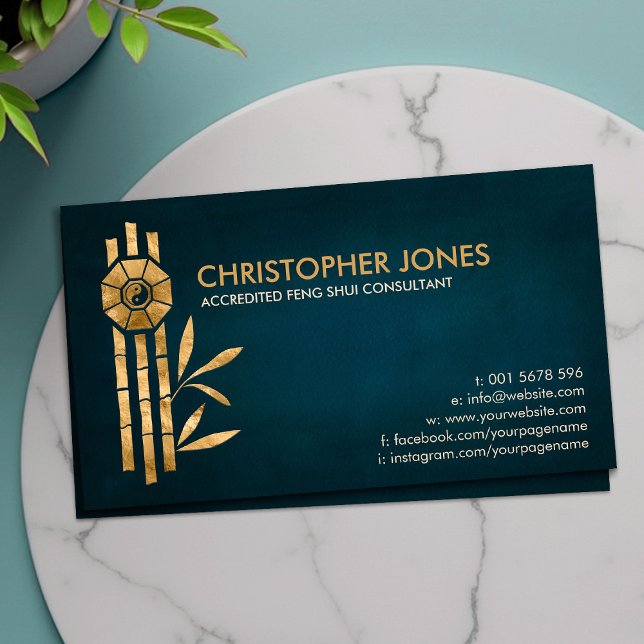 Feng Shui Bagua / Pakua and Lucky bamboo Business Card (Creator Uploaded)