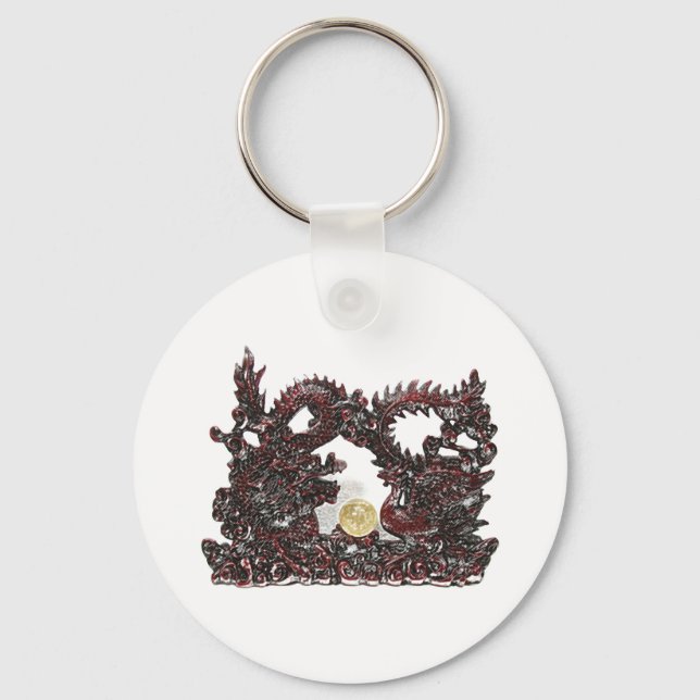 Feng Shui Dragon & Phoenix Key Ring (Front)