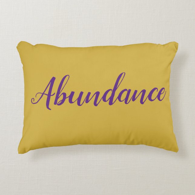 Feng Shui Gold & Purple "Abundance" Accent Pillow (Front)