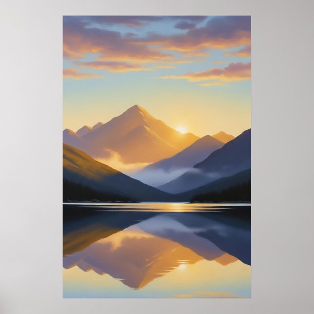 Feng Shui Mountain Sunrise Poster (Front)