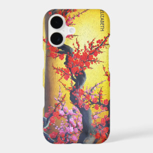 Feng Shui Pink Sakura Branch And Rising Sun Cherry
