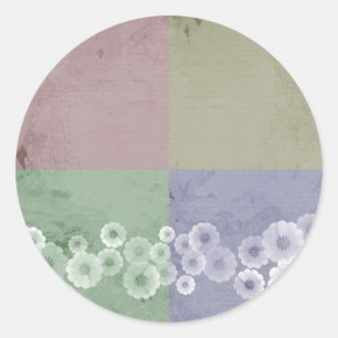 Feng Shui Style with Flowers Classic Round Sticker