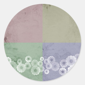 Feng Shui  Style with Flowers Classic Round Sticker