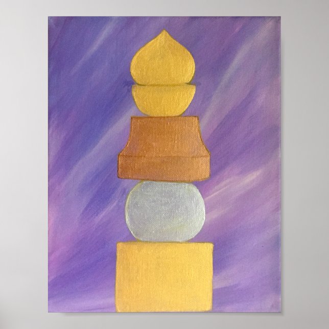 Feng Shui Tri-coloured 5 Element Pagoda Poster (Front)