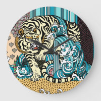 Feng Shui White Tiger Large Clock