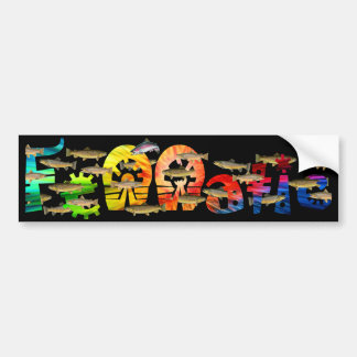 Fennatic Brown Treasure Trout in Black Bumper Sticker