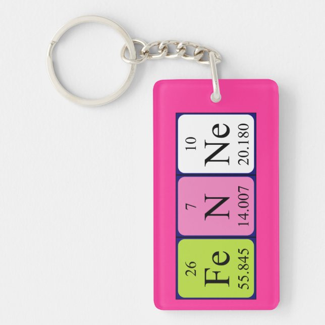 Fenne periodic table name keyring (Front)