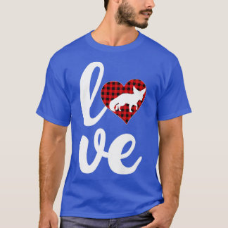 Fennec Fo Lover Buffalo Plaid Love Fennec Fo Valen T-Shirt