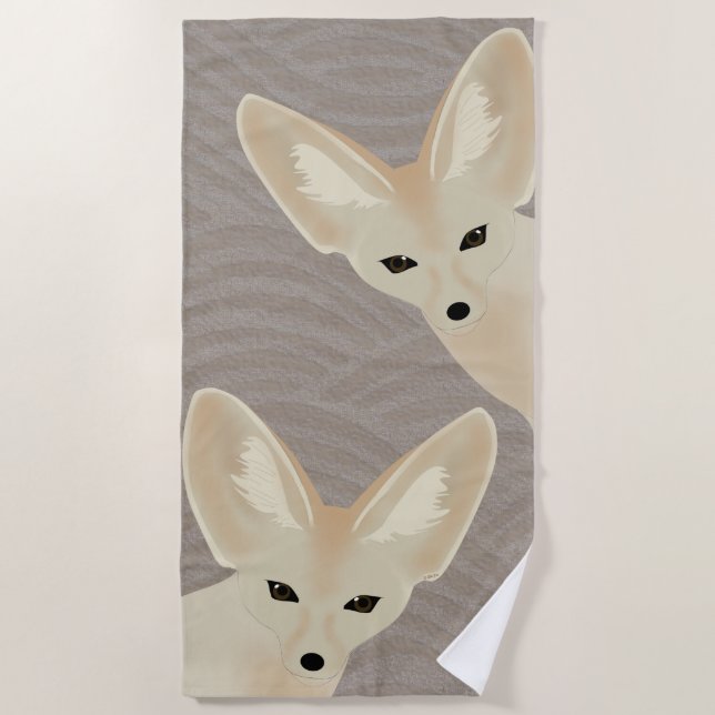Fennec Fox Beach Towel (Front)