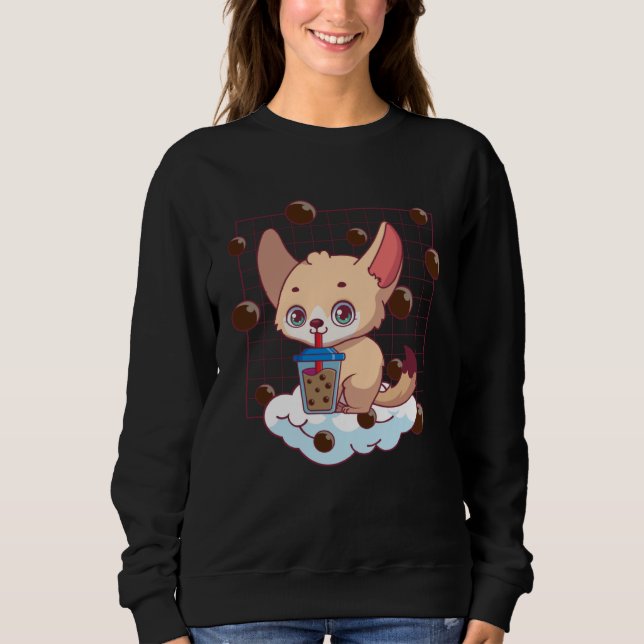 Fennec Fox Bubble Tea Fennec Fox  Fennec Foxes Sweatshirt (Front)