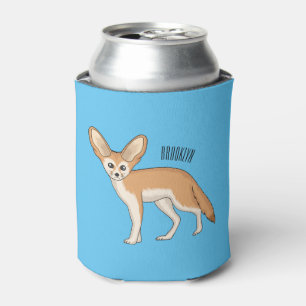 Fennec fox cartoon illustration can cooler