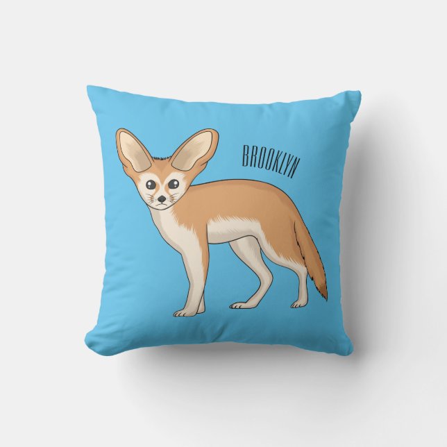 Fennec fox cartoon illustration cushion (Front)
