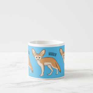 Fennec fox cartoon illustration  espresso cup