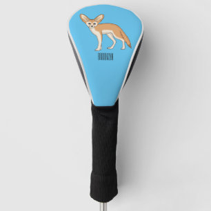 Fennec fox cartoon illustration golf head cover