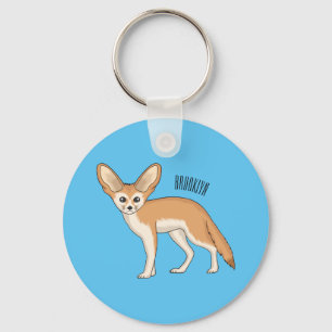 Fennec fox cartoon illustration key ring