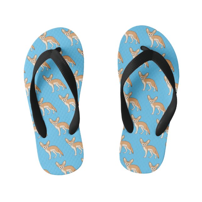 Fennec fox cartoon illustration kid's thongs (Footbed)
