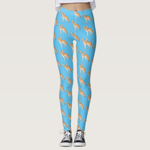 Fennec fox cartoon illustration  leggings
