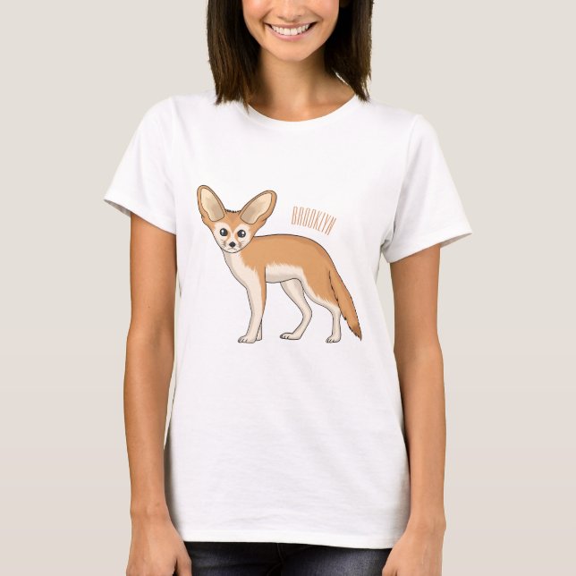 Fennec fox cartoon illustration T-Shirt (Front)
