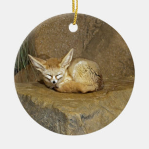 fennec fox ceramic ornament