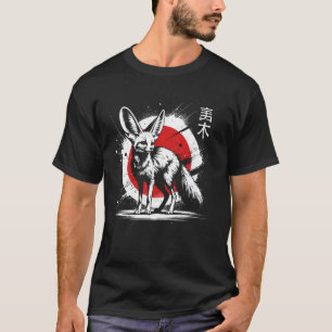 Fennec Fox. Cool Sumi-e Animal Sunset. T-Shirt